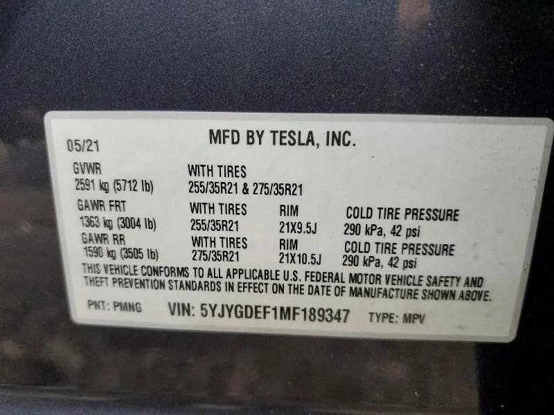 TESLA MODEL Y 2021 photo 12