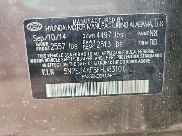 HYUNDAI SONATA 2015 photo 12