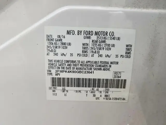 FORD EDGE 2016 photo 13