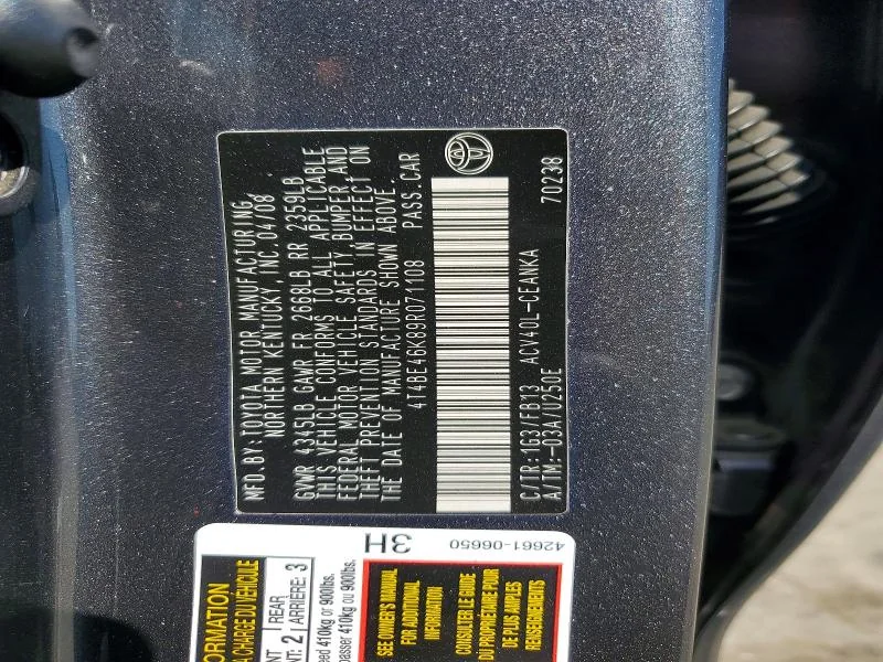 TOYOTA CAMRY 2009 photo 12