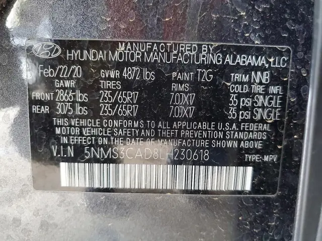 HYUNDAI SANTA FE 2020 photo 12