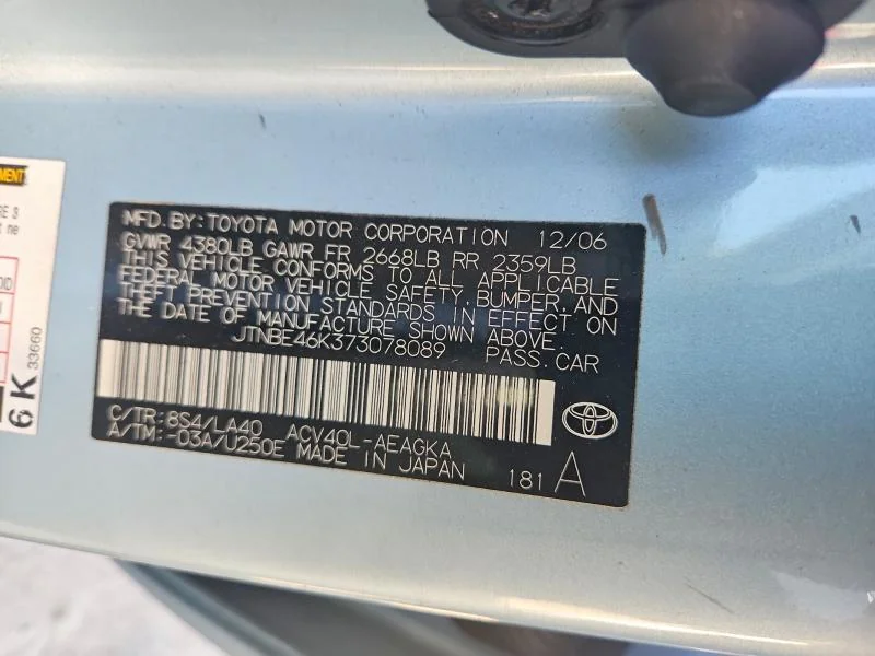 TOYOTA CAMRY 2007 photo 13