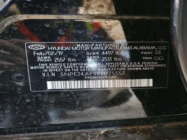 HYUNDAI SONATA 2019 photo 12