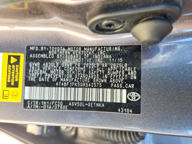 TOYOTA CAMRY 2016 photo 12