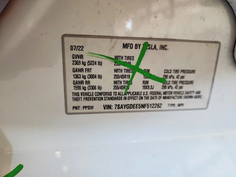 TESLA MODEL Y 2022 photo 14