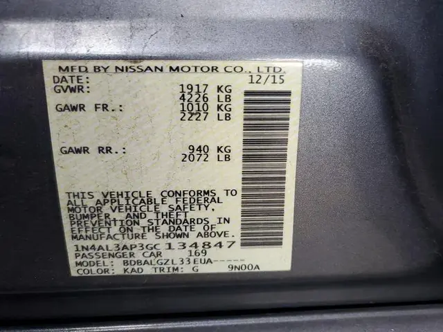 NISSAN ALTIMA 2016 photo 13
